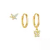 Amazon Europeo y Americano Venta Caliente Transfronteriza Conjunto de Pendientes Clásicos de Diamante de Ocho Puntas Pendientes de Mariposa Versátiles Pendientes para Mujer