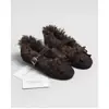 Zapatos retro de pelo estilo europeo 2026 Otoño/Invierno hebilla única Mary Janes de ballet forro de felpa mocasines franceses para mujer zapatos de conducción