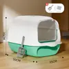 Caixa de Areia para Gatos Transfronteiriça, Extra Grande, Totalmente Fechada, Vaso Sanitário de Plástico Antivazamento para Gatos, Caixa de Areia Dobrável para Gatos, Atacado do Fabricante