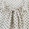 Ropa de Mujer Transfronteriza 2026 Nueva Moda Europea y Americana Camisa de Lunares con Mangas Acampanadas Decorada con Lazo para Mujer B483032