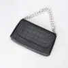 Bolsa de Ombro de Alta Qualidade Estilo Europeu e Americano Transfronteiriça, Bolsa de Mão com Padrão de Crocodilo, Bolsa de Cintura Versátil e Fashion com Textura de Corrente Metálica
