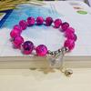 Elegante Pulsera Pequeña Fresca de Alta Gama Delicada de Lujo Ligero Diseño Nicho Corazón de Chica Mori Mariposa Campana Gradiente Joyería