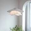 Lustre Vintage de Sala de Jantar Cor Creme Estilo Francês, Sala de Estar, Quarto, Pousada, Balcão de Bar, Iluminação Criativa Minimalista de Tecido de Alta Qualidade