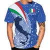Camiseta Bandera de Italia Emblema Nacional Italiano Impresión 3D Ropa Urbana Hombres Mujeres Camiseta Oversize de Manga Corta