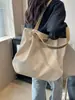 Bolso Grande de Lona Color Sólido Bolso de Hombro Plegado Gran Capacidad Bolso Tote para Clase y Viajes Venta Directa de Explosiones