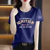 Camiseta de manga corta para mujer de marca, sobrestock de comercio exterior transfronterizo, talla grande, holgada, casual, versátil, de media manga