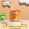 Taza de Agua para Niños para Uso en Casa, Acero Inoxidable 316, Anticaídas, Vaso para Beber con Escala, Popote, Biberón para Bebé