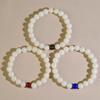 Pulsera de un solo círculo de cuentas redondas Shun blancas de alta densidad de raíz de Bodhi Bodhi Cuentas de Buda Pulsera de Cuentas de Rosario Juego Literario Dedos Suaves para Hombres y Mujeres