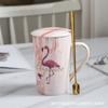 Caneca com Padrão de Mármore Estilo Europeu, Xícara de Cerâmica Pintada à Mão com Borda Dourada, Caneca Personalizada para Casais para Casamentos e Eventos Anuais
