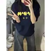 Camiseta de Manga Corta de Algodón Puro para Mujer 2026, Estilo Retro Americano, Oversize, Estampado de Gato, Marca Trendy Ins
