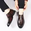 Zapatos de Vestir Formales de Cuero para Hombre Transpirables de Cuero Suave Estilo Británico Slip-On de Cuero Suave Suela Suave Zapatos Casuales para Hombre