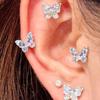 Pendientes de Mariposa Pequeños Coloridos Super Brillantes con un Toque de Alta Gama, Adecuados para Dormir y Bañarse, No Es Necesario Quitárselos, Tornillos para Cartílago