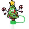 Transfronteiriço Hot Christmas Series PVC Soft 10MM Straw Cap Decoração à prova de poeira Cartoon Plugue de palha não descartável