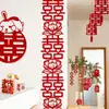 Decoração de quarto de casamento com caracteres longos "felicidade dupla", parede de fundo "xi" de peça única, decoração para quarto de casamento, sala de estar e porta de entrada