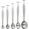 Conjunto de Colheres de Aço Inoxidável Metal Ponta Quadrada Cauda Quadrada Colheres Medidoras Utensílios de Confeitaria Ferramentas de Cozinha Atacado Redondo