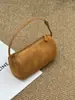 Bolso Pequeño de Cuero Escarchado Retro, Nuevo Bolso Versátil Elegante para Bolígrafos de Otoño e Invierno, Bolso de Mano de Cuero Casual de Gama Alta