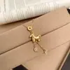 Colar Novo Estilo Atrai-Dinheiro para Mulheres, Corrente de Clavícula da Moda com Pingente de Cavalo do Zodíaco Banhada a Ouro