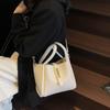 Bolso Pequeño con Patrón de Lichi para Mujer 2025 Nuevo Moda Casual Versátil Bolso de Hombro Bolso Cruzado tipo Cubo para Viajes