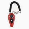 Nuevo Clicker de Entrenamiento para Mascotas de Doble Color, Clicker + Silbato Dos en Uno, Silbato de Entrenamiento para Perros, Clicker de Doble Color con Correa Larga para la Muñeca