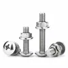 Conjunto de parafuso e porca de aço inoxidável 304 com cabeça grande e plana, porca com flange, parafuso com porca, cabeça grande de guarda-chuva, parafuso Phillips