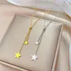 [Acero de titanio de cuerpo completo] borla estrella horno minimax oro real collar femenino Ins Redes sociales cadena de clavícula accesorios