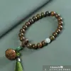 Pulsera de Sandalo Verde Argentino de 8mm con Doble Bucle para Hombres y Mujeres, Cuentas Budistas de Sandalo, Cuentas de Oración, Artículo Cultural, Regalo al por Mayor