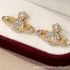 Pendientes de diamante con diseño de planeta, estilo simple y neutro, para uso diario y festivo, venta al por mayor directa de fábrica