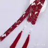 Acessórios de Franja Estilo Nacional para Meninas Crianças Hanfu Outono e Inverno Faixa de Cabelo Antiga Acessórios de Cabelo Vermelhos