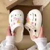 Sandalias de Goma PVC Suave y Gruesas para Viaje, Verano, Simples, Versátiles, Antideslizantes para Exteriores, con Cuña Oculta, Puntera Cerrada, para Mujer
