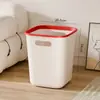 Lixeira Criativa Simples Doméstica Grande Capacidade Sem Tampa Anel de Pressão Cesto de Papel Cozinha Banheiro Sala de Estar Caixa de Armazenamento Quadrada