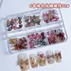 Accesorios para Uñas con Lazo Estampado de Leopardo de Dibujos Animados Mezcla de Caparazón de Tortuga Maillard Lazo Estereoscópico Diamantes de Resina Decoraciones para Uñas