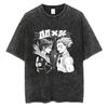 Playera Lavada Vieja Nuevo Cazador de Tiempo Completo Anime Talla Europea Estampada Manga Corta Retro Estilo Americano Holgada Manga Corta