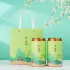 Latas Universais de Chá, Latas de Papel, Latas Vazias, Chá Preto, Chá Verde, Meio Gato, Latas Redondas Grandes Seladas de 0,5kg, Conjunto de Caixa de Presente Embalada