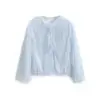 Chaqueta de Otoño 2025 Nueva, Transfronteriza Europea y Americana, para Mujer, Cuello Redondo Único, Color Sólido, con Adorno de Borlas, Manga Corta y Larga, para Mujer