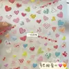 Nuevas Pegatinas para Uñas Mini Corazón Blanco Amarillo Estilo Japonés de Verano Lindas Pequeñas con Relieve Pegatinas de Decoración para Uñas 3D