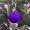 Bolas de decoração de Natal mais vendidas, bolas de plástico pintadas com flocado, enfeites para pendurar na árvore de Natal, suprimentos para decoração de cena