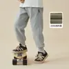 Pantalones de Forro Polar para Niños Duoduo Invierno Sencillos de Canalé Joggers de Chándal para Niños Mayores Versátiles con Puños