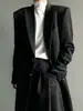 Chaqueta Larga Estilo Yamamoto para Hombre y Mujer Primavera y Otoño 2025 Unisex de Gama Alta Negra de Hombro Recto Abrigo Gabardina Tendencia