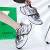 Silver Core Storm 2026 Verão Nova Cor Color-Block Cadarço Duplo Tênis Casual Feminino Sola Grossa Aumento de Altura Tênis Pai Sapatos Femininos
