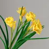 Flor Artificial de Narciso Pu Largo de Gama Alta Venta al por Mayor Decoración de Mesa de Interior Arreglo Floral de Boda Flor de Plástico Falsa