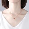 Plata s925 corto moda compacto collar de Amor temperamento femenino diamante rosa forma de corazón cadena de cuello coreana que combina con todo