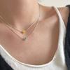 Collar de Plata de Ley S925 con Cara Sonriente de Goteo de Aceite para Mujer, Exquisita Cadena para Clavícula Dulce Linda de Colores, Elegante Collar de Nicho