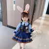 Vestido de Conejito Judy para Niños Cosplay Lolita Uniforme de Oficial de Policía para Niñas Bebé Primavera Verano Vestido Lolita Cumpleaños