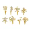 Clípe de Nariz Dourado Retrô com Zircônia Completa Animais Marinhos Polvo Caranguejo Lagosta Baleia Decoração Sem Perfurar Piercing Falso Stud de Nariz