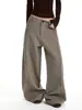 2026 Calça Casual Retro Americana Lavada Cor Café Micro Flare Masculina Feminina Slim Perna Reta Modeladora Cleanfit Calça Social