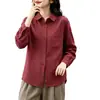 2026 Camisa Nueva de Doble Capa Primavera/Otoño Color Sólido Manga Larga Suave Adelgazante Holgada Cardigan Superior Moda Versátil