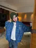 Chaqueta de Leopardo y Cuadros Otoño 2026 de Cheese and Meow Boys, Estilo Coreano Moderno y Genial, Cuello Alto Retro, Corte Holgado para Niños
