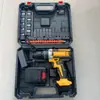 Taladro Eléctrico de Mano de Litio Taladro Eléctrico Multifunción Taladro de Impacto Destornillador Eléctrico para el Hogar Herramienta Carpintería Recargable Juego de Ferretería