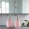 Comércio Exterior Mais Vendido Higienizador de Mãos Shampoo Loção Sub-Garrafa de Cerâmica Personalizada Transfronteiriça Garrafa de Sabão de Cerâmica Rosa Embossada