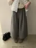 Imagina SAILORMOON Otoño Estilo Coreano Ajuste Relajado Diseño Plisado Suelto Corto Recto Pantalones Casuales 72063